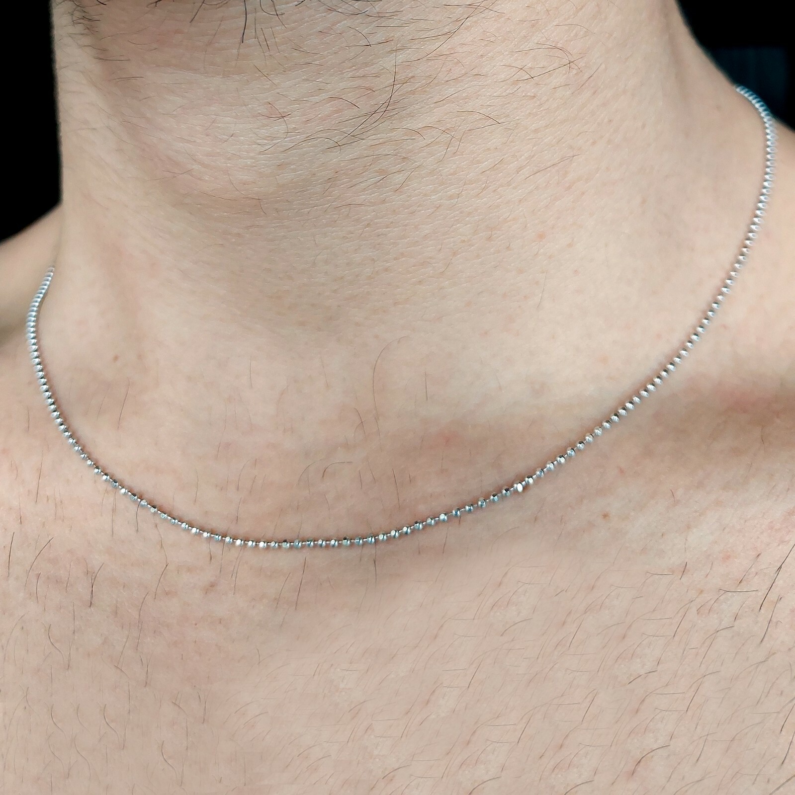 925 Silver Ball Necklace Military Chain Long Chain For Men Or Women