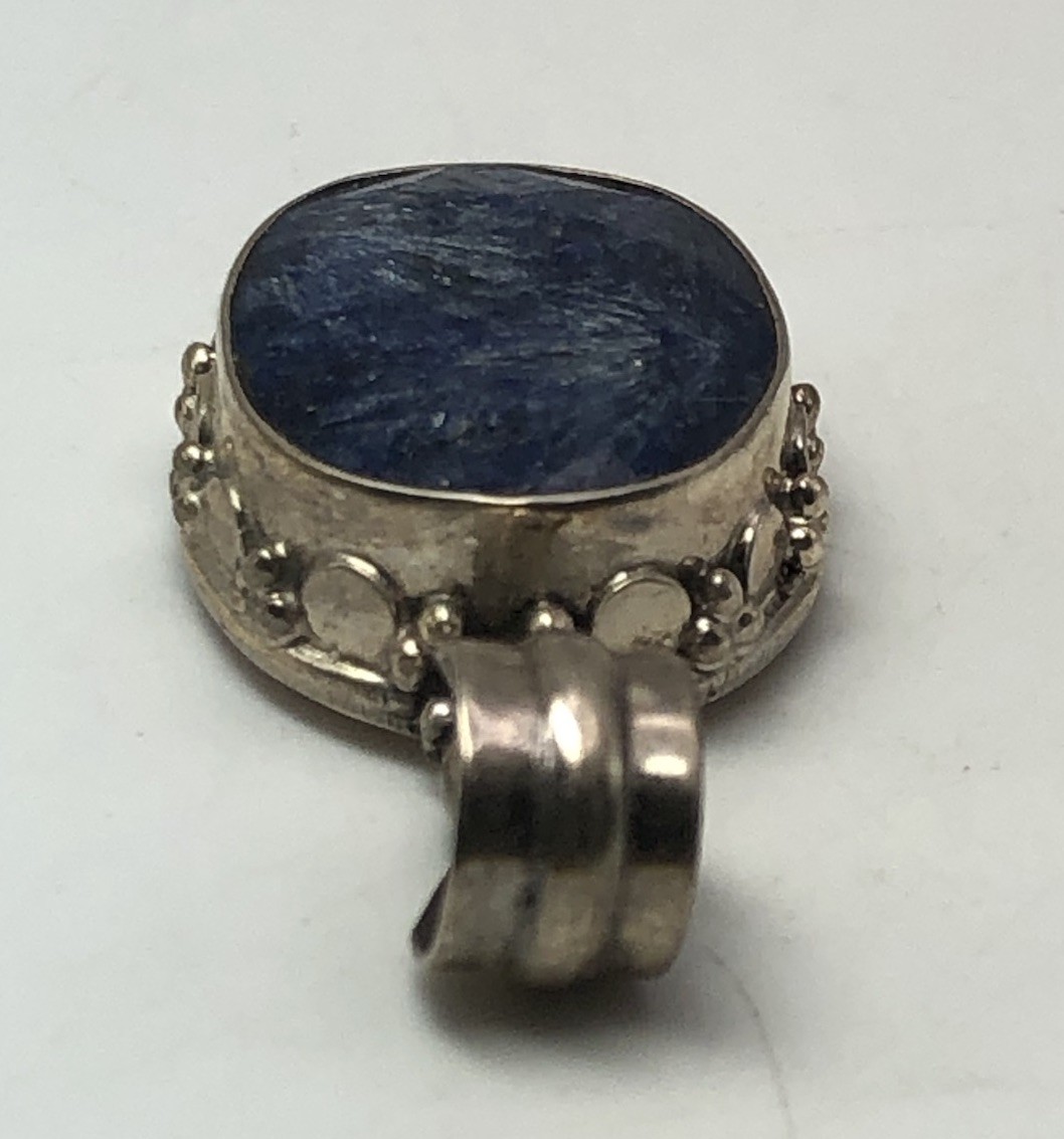 Blue Kyanite Stone Pendant In A Hand Crafted Sterling Silver Setting