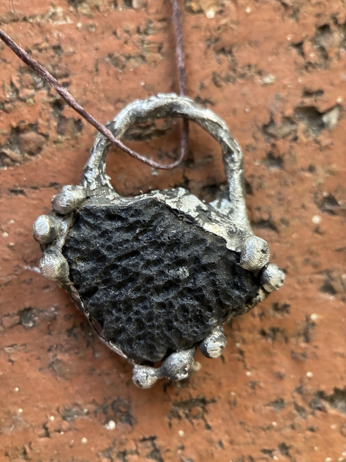 Moldavite 8.70g TPW Silver Alloy Pendant Handmade Jewelry Unisex Talisman