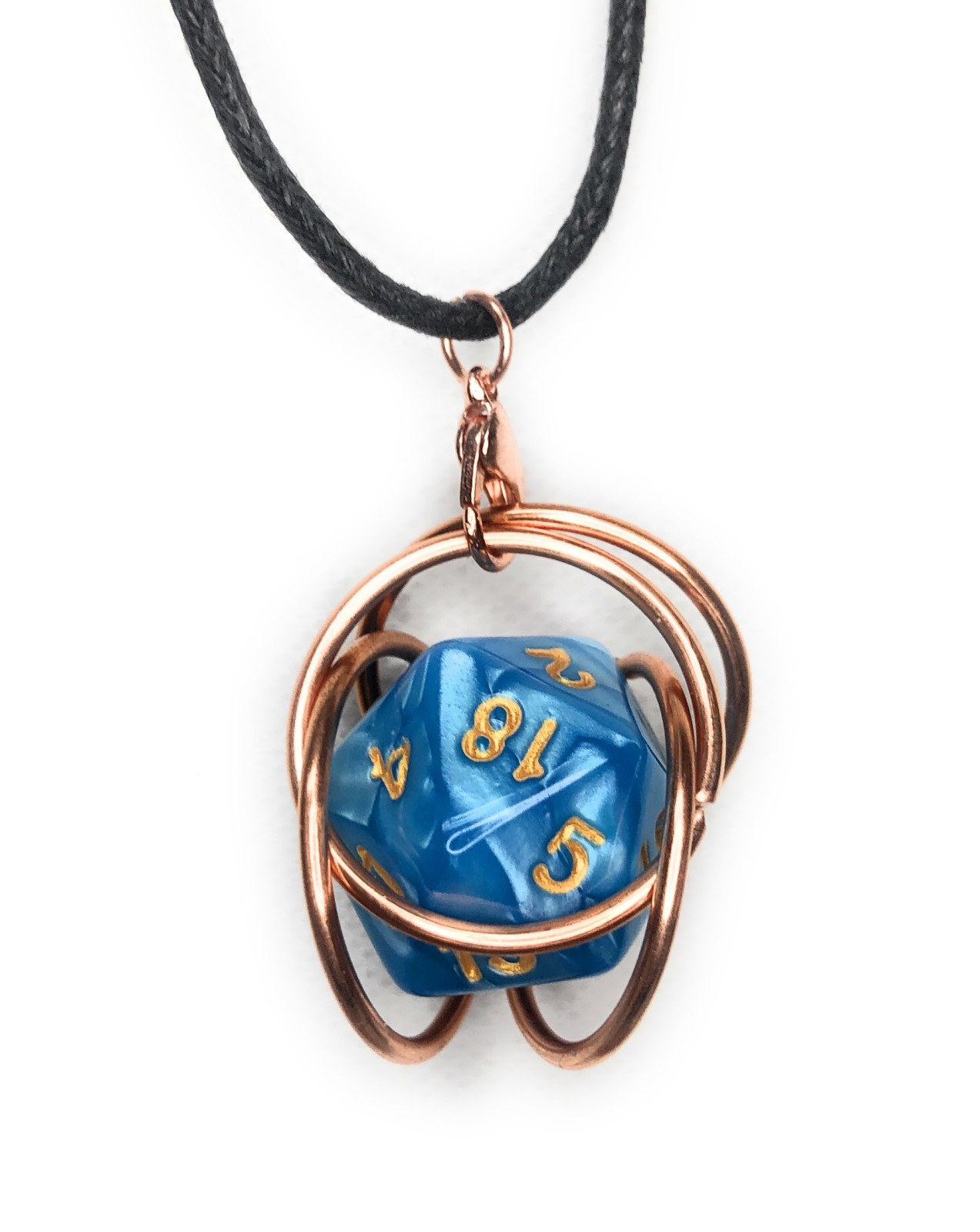 D20 Dice Removable Wire Cage Necklace – DND – Role Playing