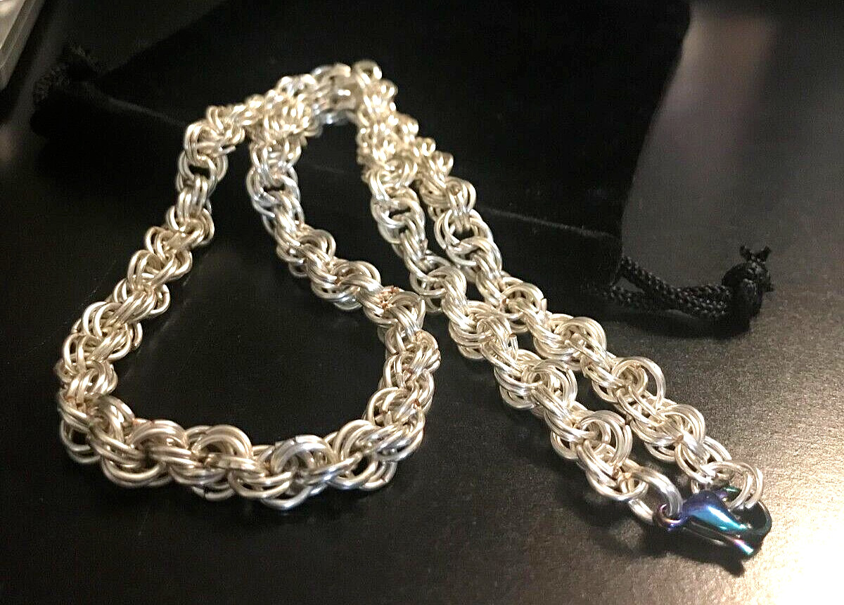 Handmade Non-Tarnish Silver Rope Chain Necklace 19.5” Jewelry