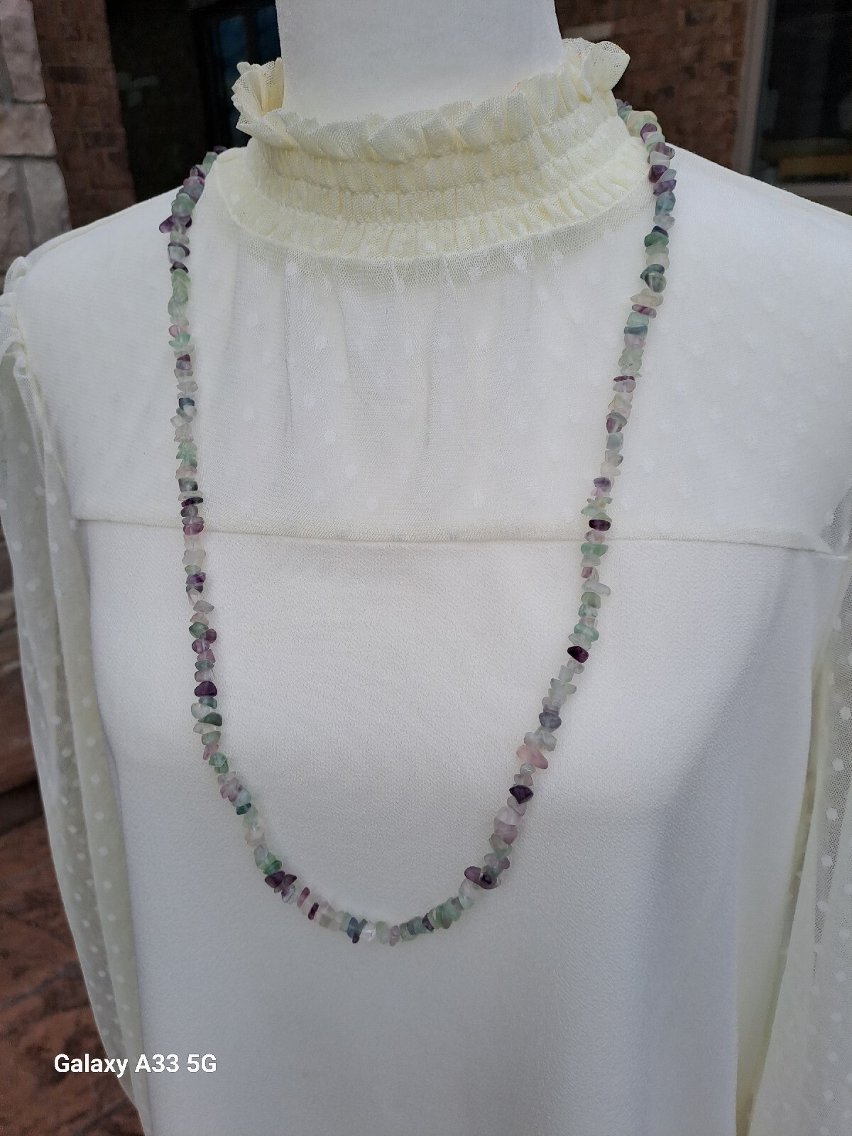 Free Form Fluorite Necklace -34 Inch total