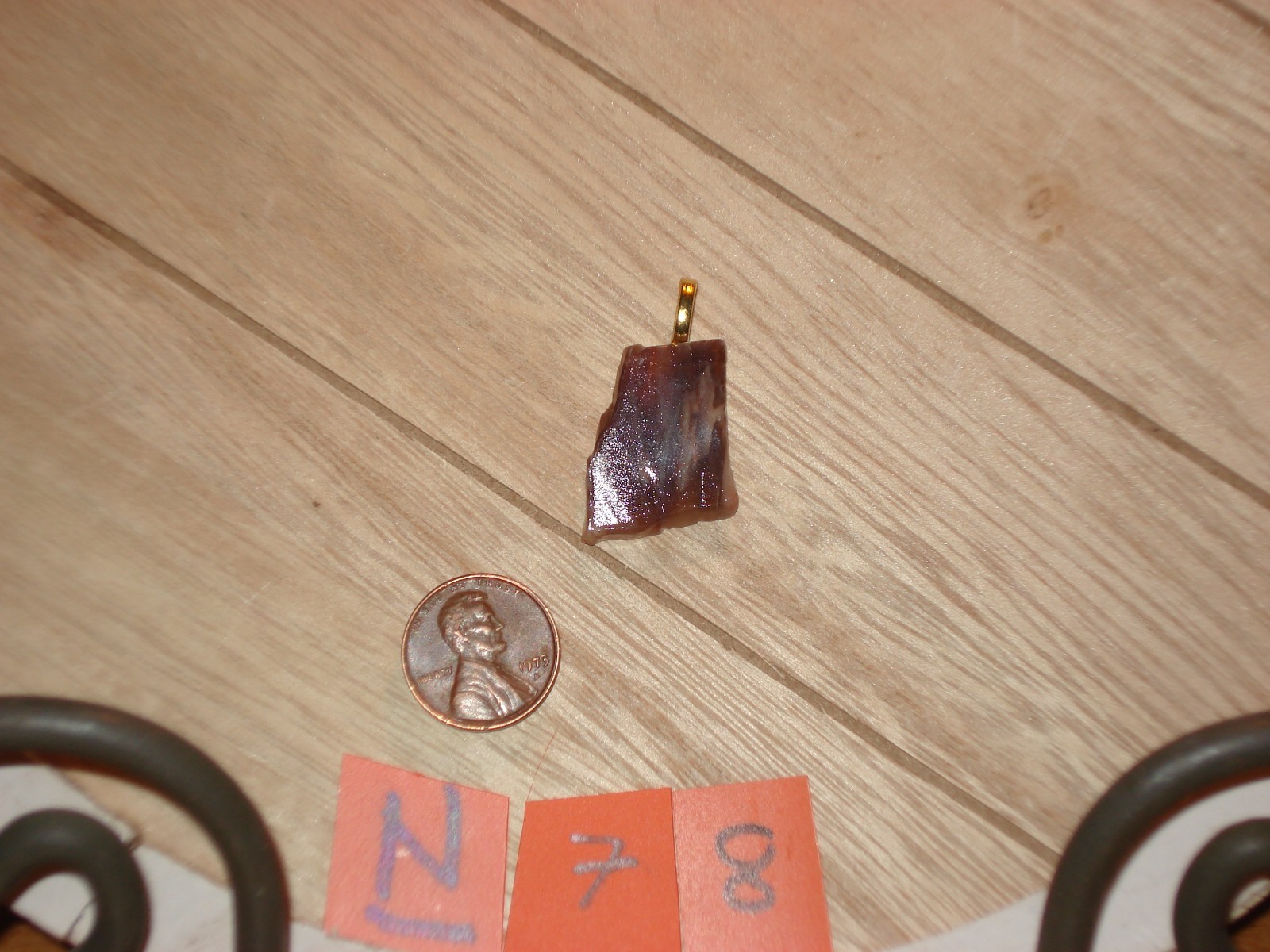 Petrified wood fossil pendant #N78