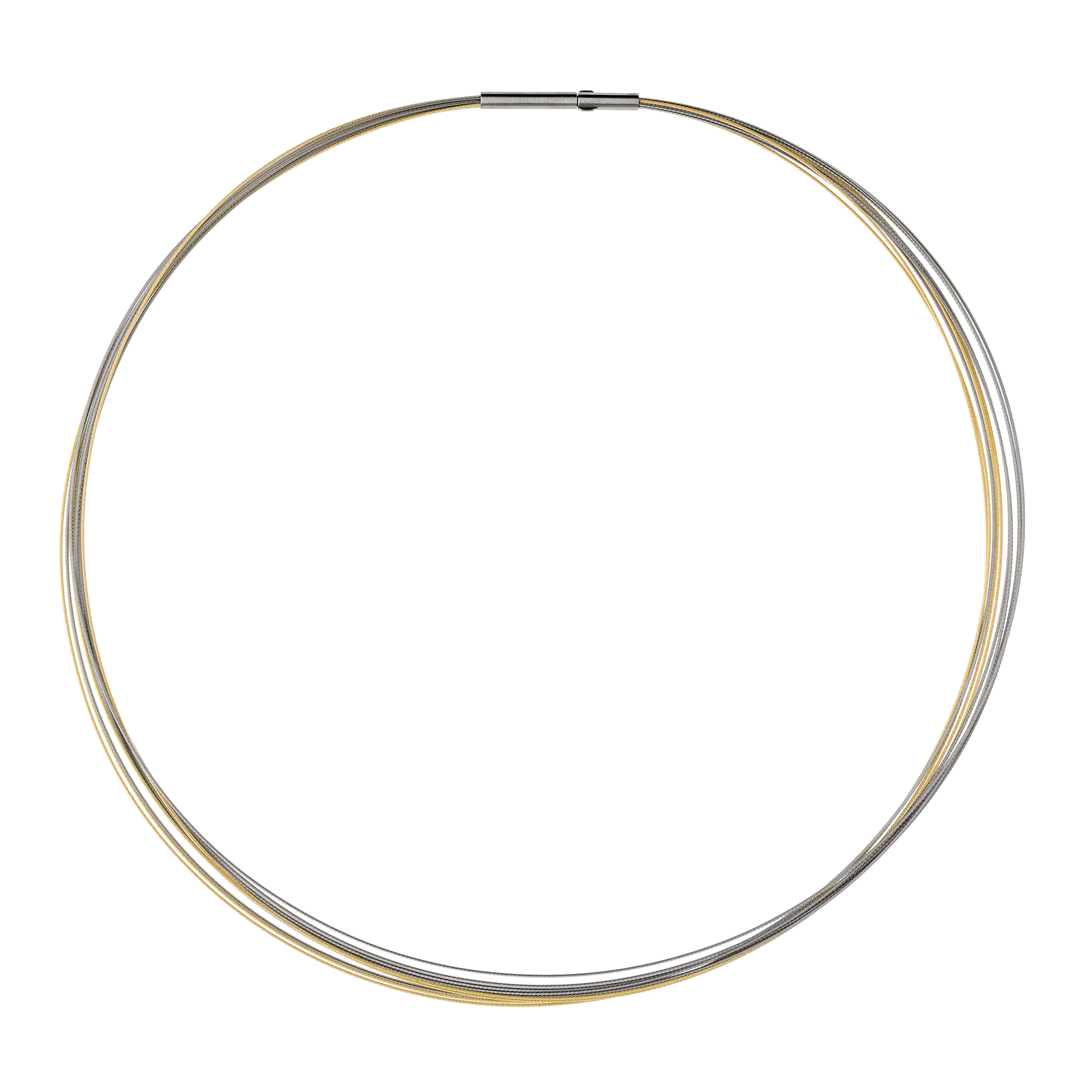 Serious Design Gold-Plated Wire Chain DS10C.Bi 10-Fold Click Closure Necklace