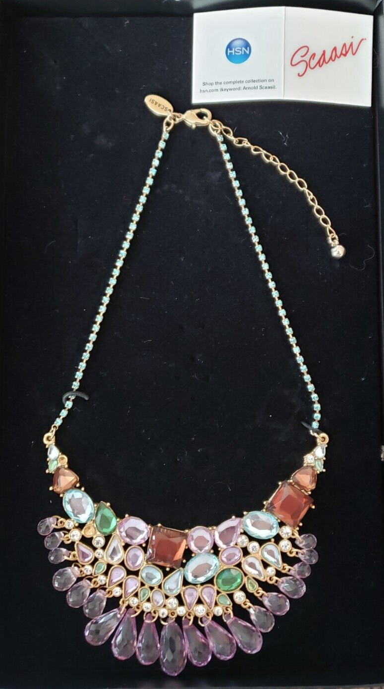 🎄 A Kaleidoscope of Color- Bold Arnold Scaasi Designer Princess Style Necklace