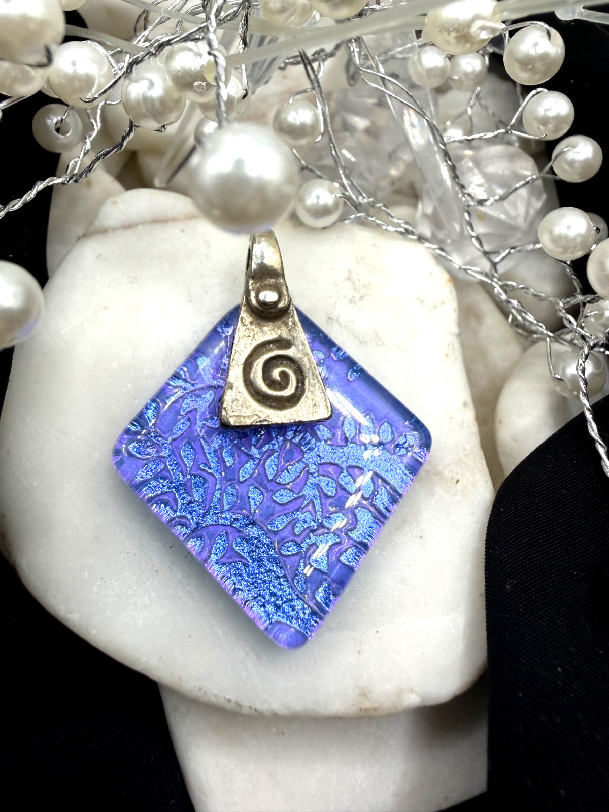 Handmade Dichroic Glass Pendant- LOVE THAT GLASS