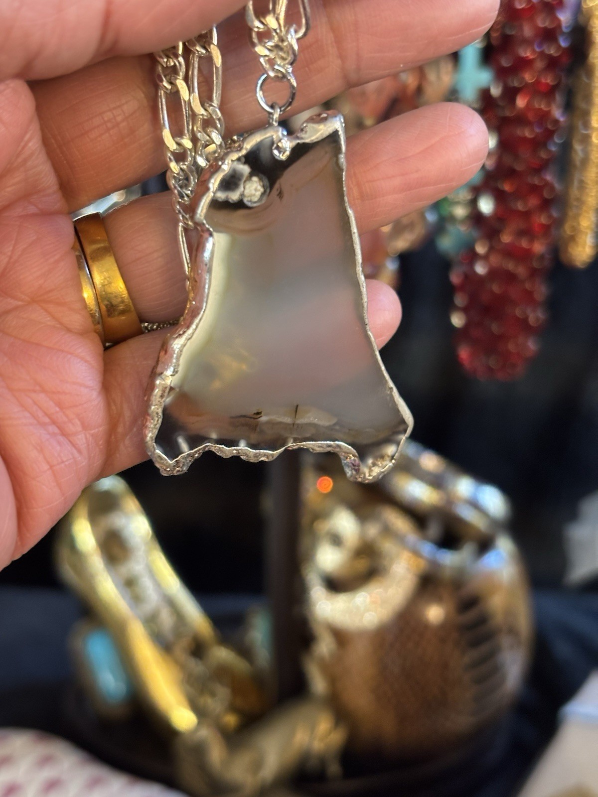 POLISHED BANDED AGATE 16 inch Necklace.