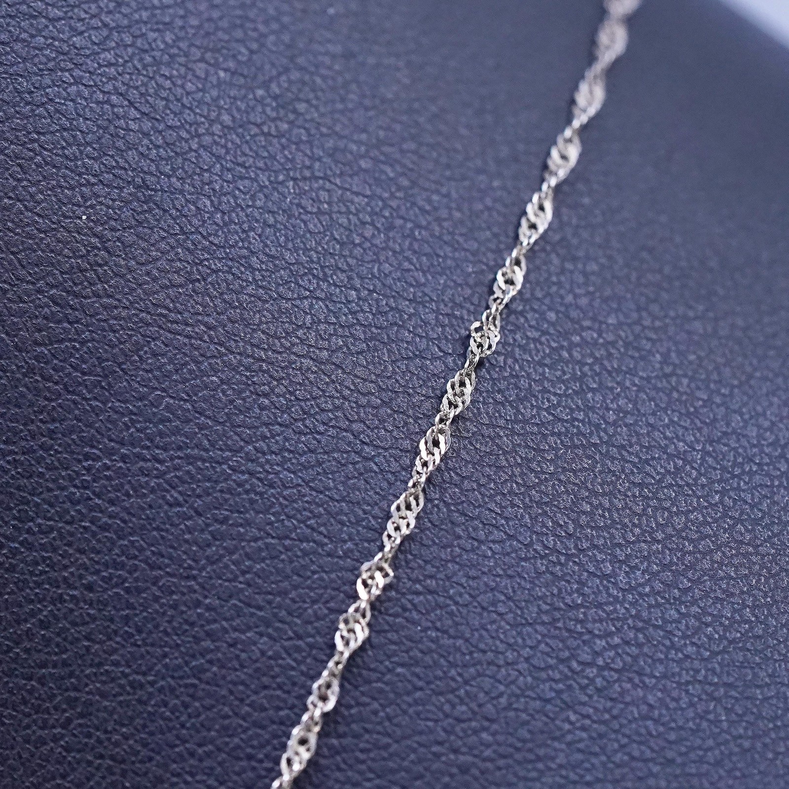 17” 1mm, Vintage Sterling silver necklace, twisted 925 chain