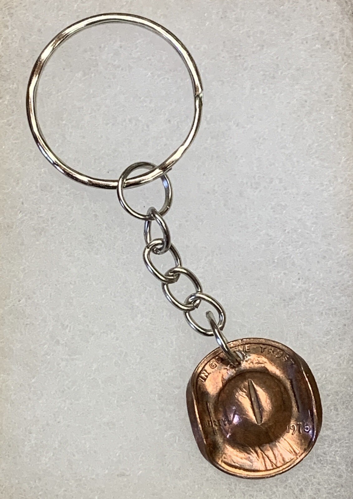 1912-1982 Lincoln Cent Cowboy Hat Keychain, Handmade from copper penny, Free S&H