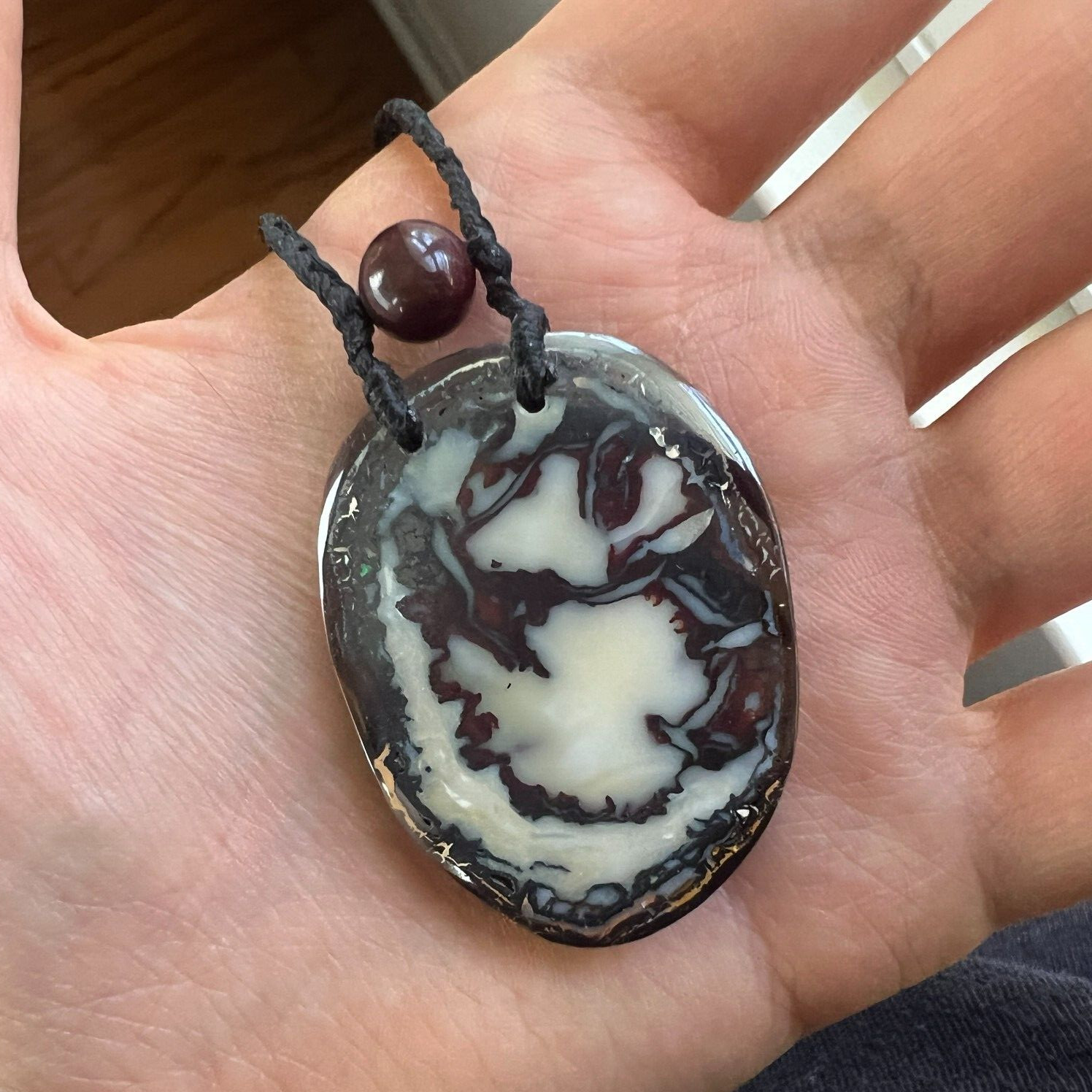 Boulder Opal Necklace Mookaite Jasper Artisan Handmade Pendant Unisex Studio Art