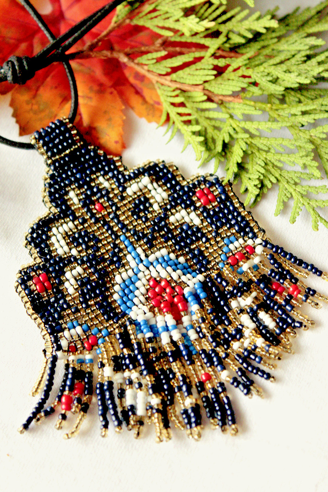 Handmade Fringe Seed Bead Necklace with Adjustable Knot Cord – Made in Turkey