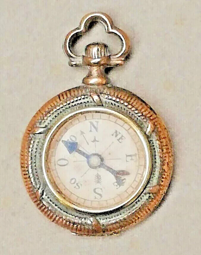 Antique Victorian Gold Plated LOCKET PENDANT POCKET WATCH CHAIN FOB