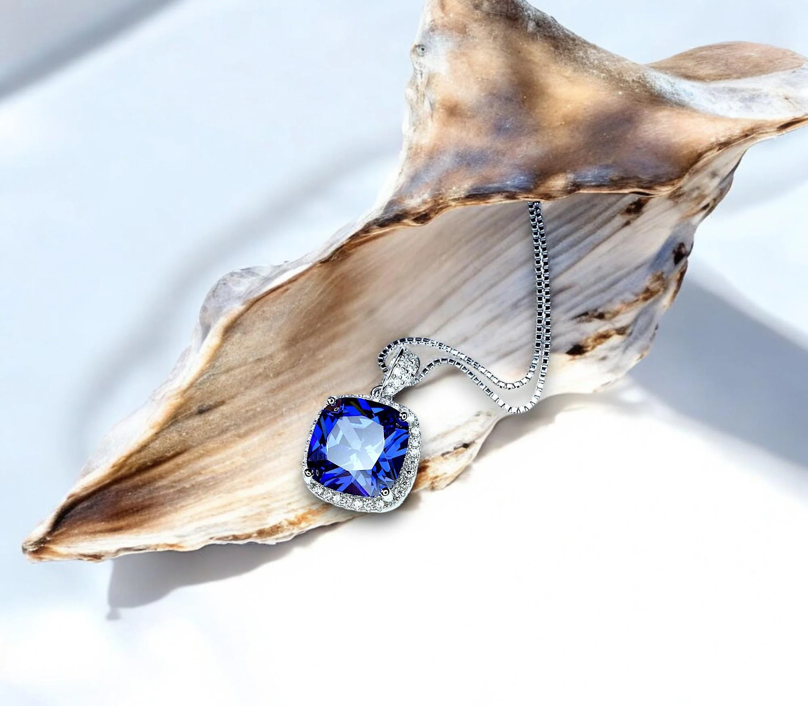 Large Tanzanite Necklace – 18KGP @ Sterling Silver – December Birthstone