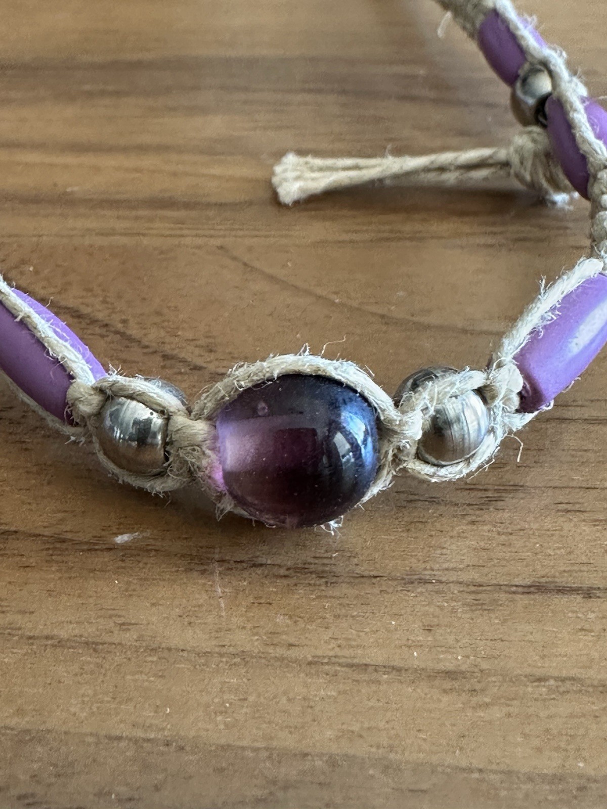 HEMP SURFER BOHO BEADED Adjustable NECKLACE Unisex Macrame