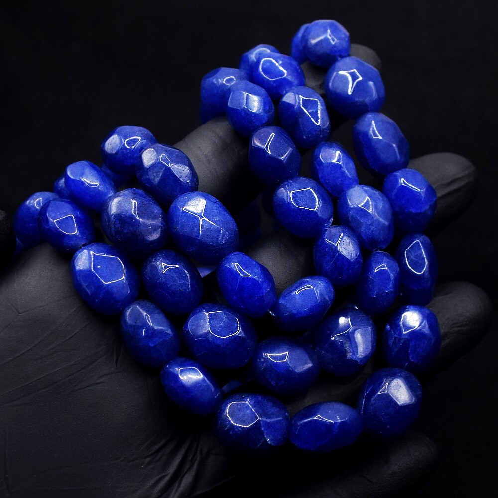 3 Strand 899.00 Cts Faceted Excellent Blue Sapphire Necklace Jewelery VK 16 E616