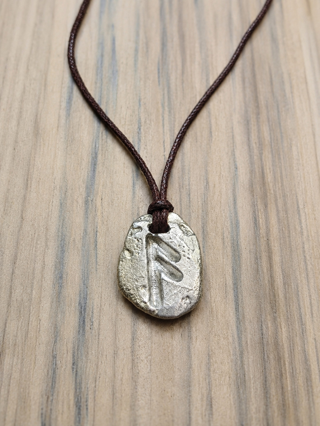 Ansuz Rune Pendant ᚨ [RAW FINISH] ᚨ Pewter Talisman for Wisdom & Communication