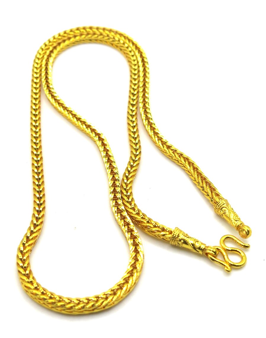 Men’s 22K Yellow Gold Gilt Chain Long Necklace – 24 Inch 52g New Thai Gold