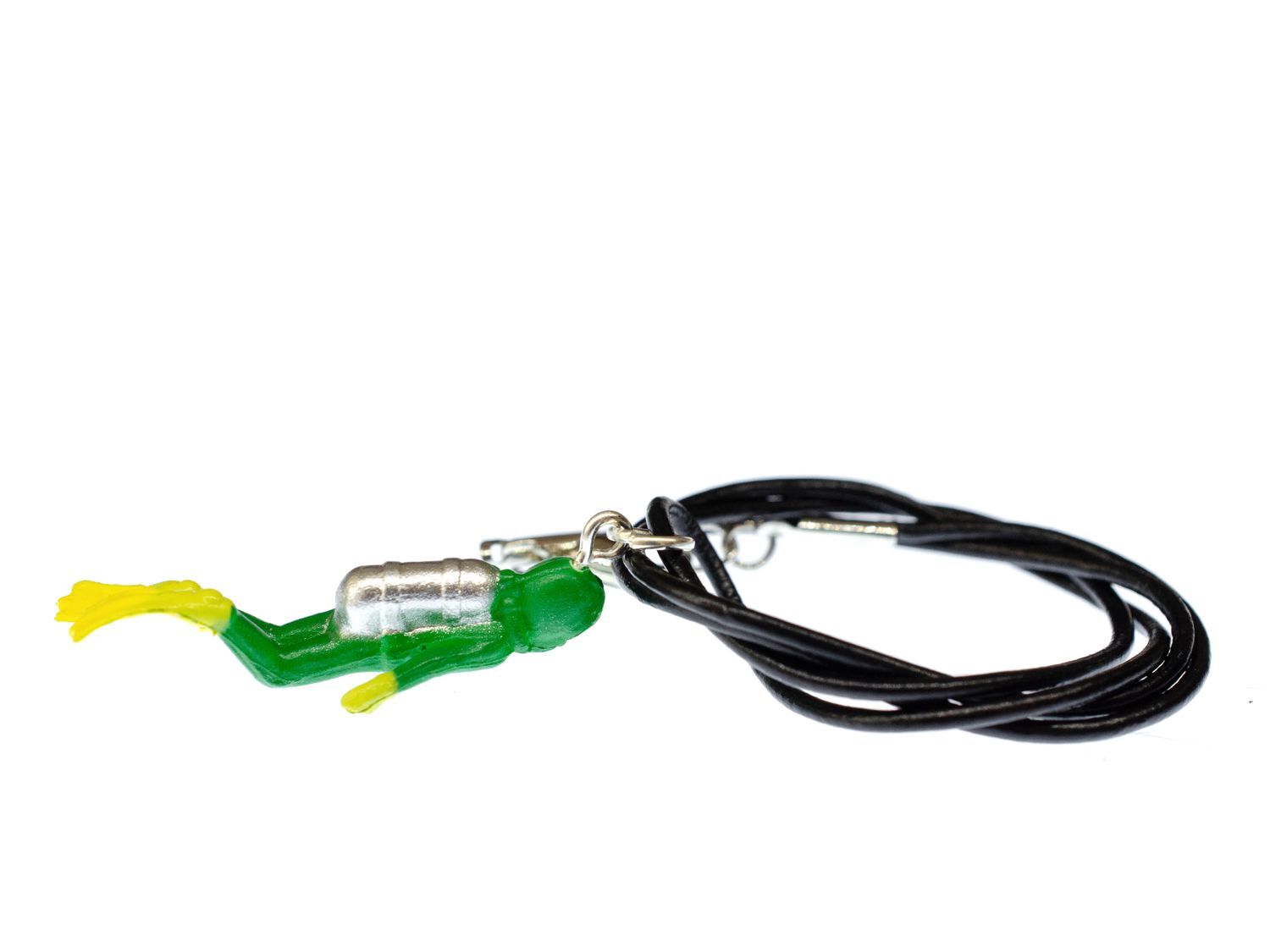 Diver Necklace Miniblings Diving Suit Diving Sport Green 40Mm Leather