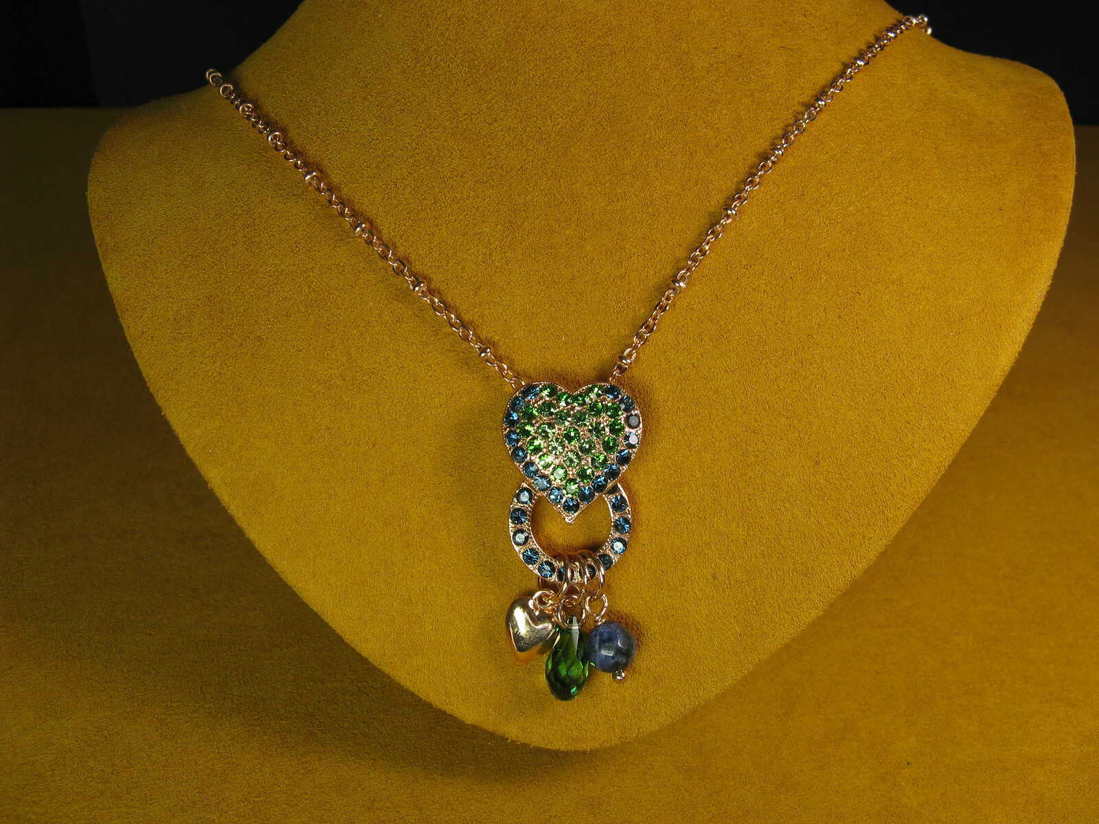 MARIANA NECKLACE SWAROVSKI CRYSTALS HEART PENDANT RGP MOSAIC Gift Mother’s Day