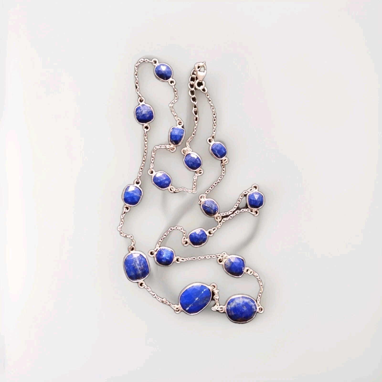 925 sterling silver chain -15 Quality LAPIS LAZULI Pendants – Hand Crafted -70cm