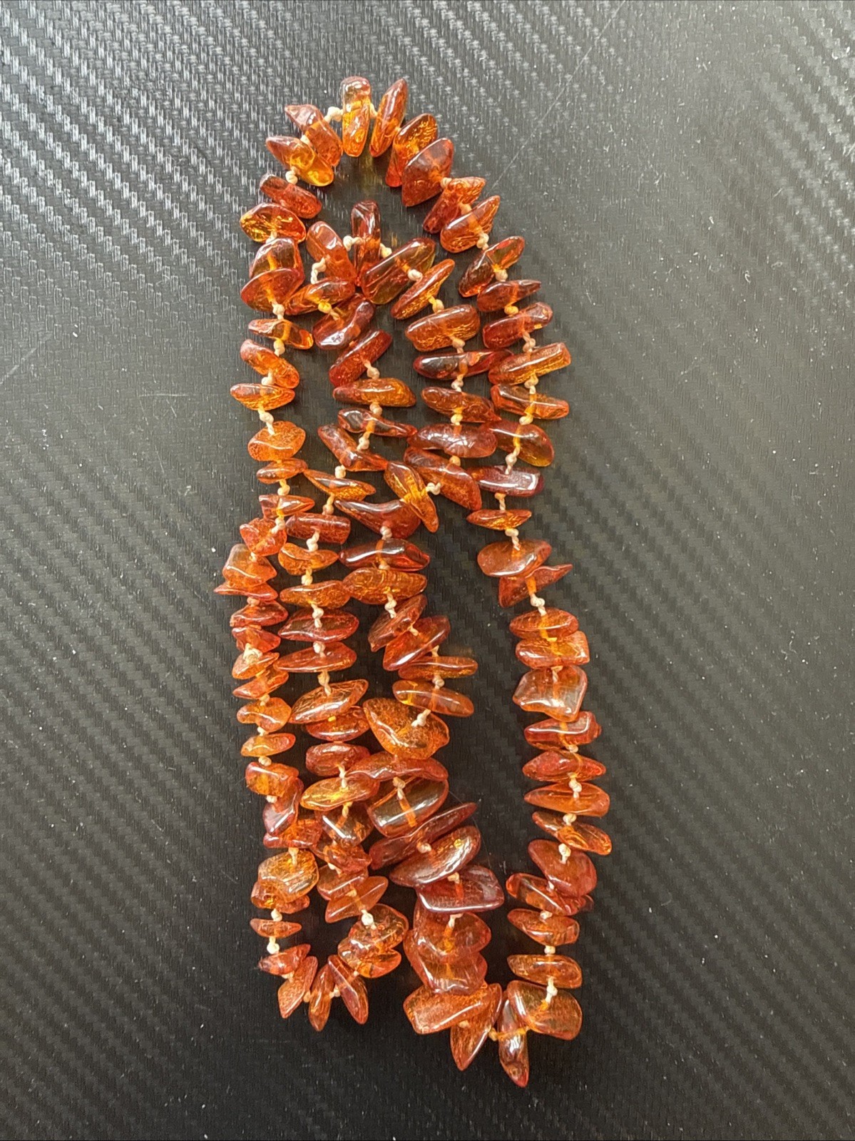 VINTAGE NATURAL HONEY RAW BALTIC AMBER LONG NECKLACE 42.7G 26”