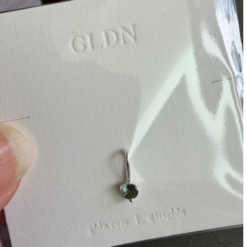 GLDN Extra Aura Birthstone Charm Sterling Silver May Emerald Green