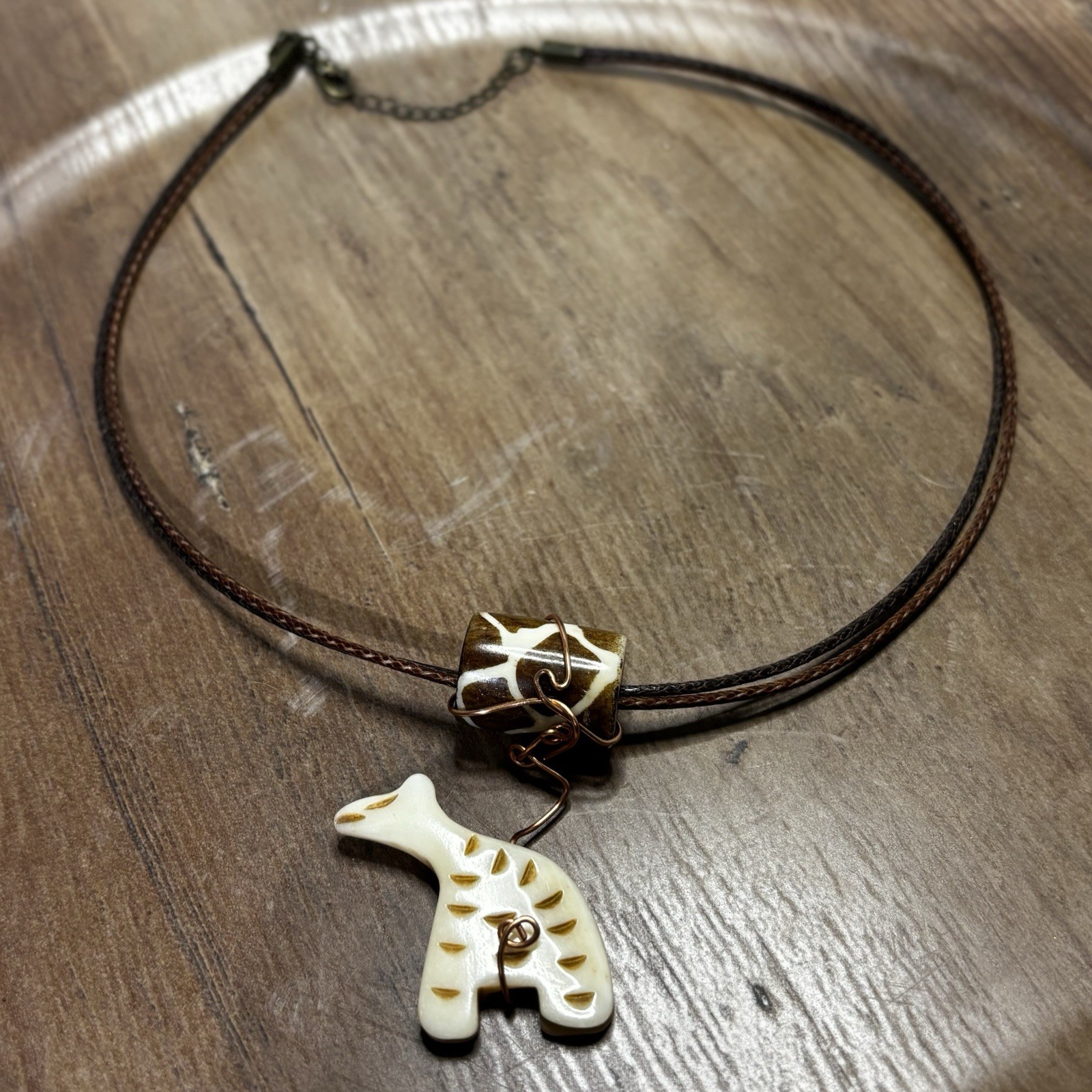 Beautiful Minimalist Primitive Giraffe Pendant Necklace