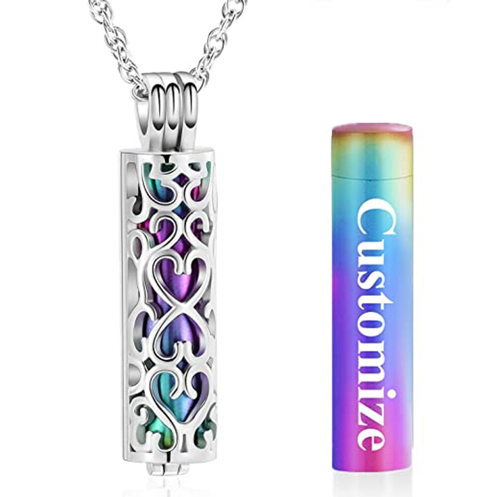Hollow Cylinder Vial Cremation Urn Pendant Necklace Urn Ashes Cremation Keepsake