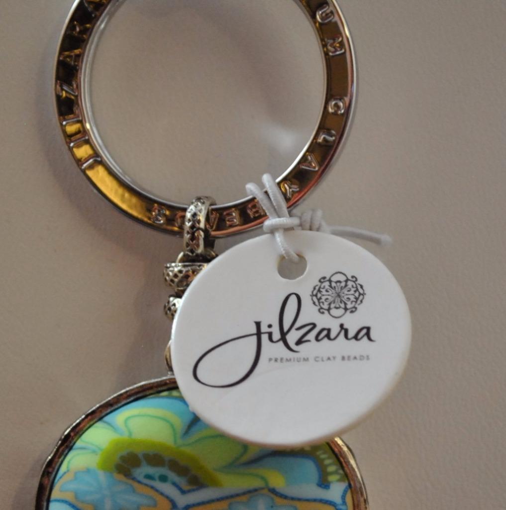 Jilzara Bermuda Heart Inlay Clip Keychain Polymer Clay Bead Handmade GD9