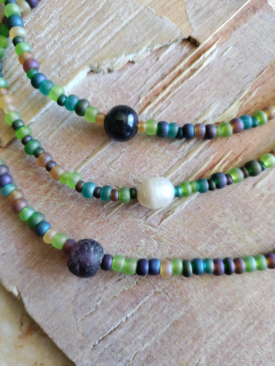 Beach Necklace Adjustable Length Women Teen Choker Pearl Bright Colorful