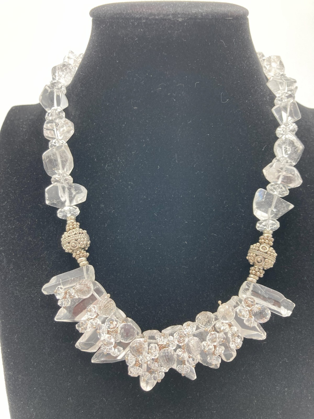 KAREN SUGARMAN DESIGNS Rock Crystal Raw-cut Clear Quartz Cluster Necklace