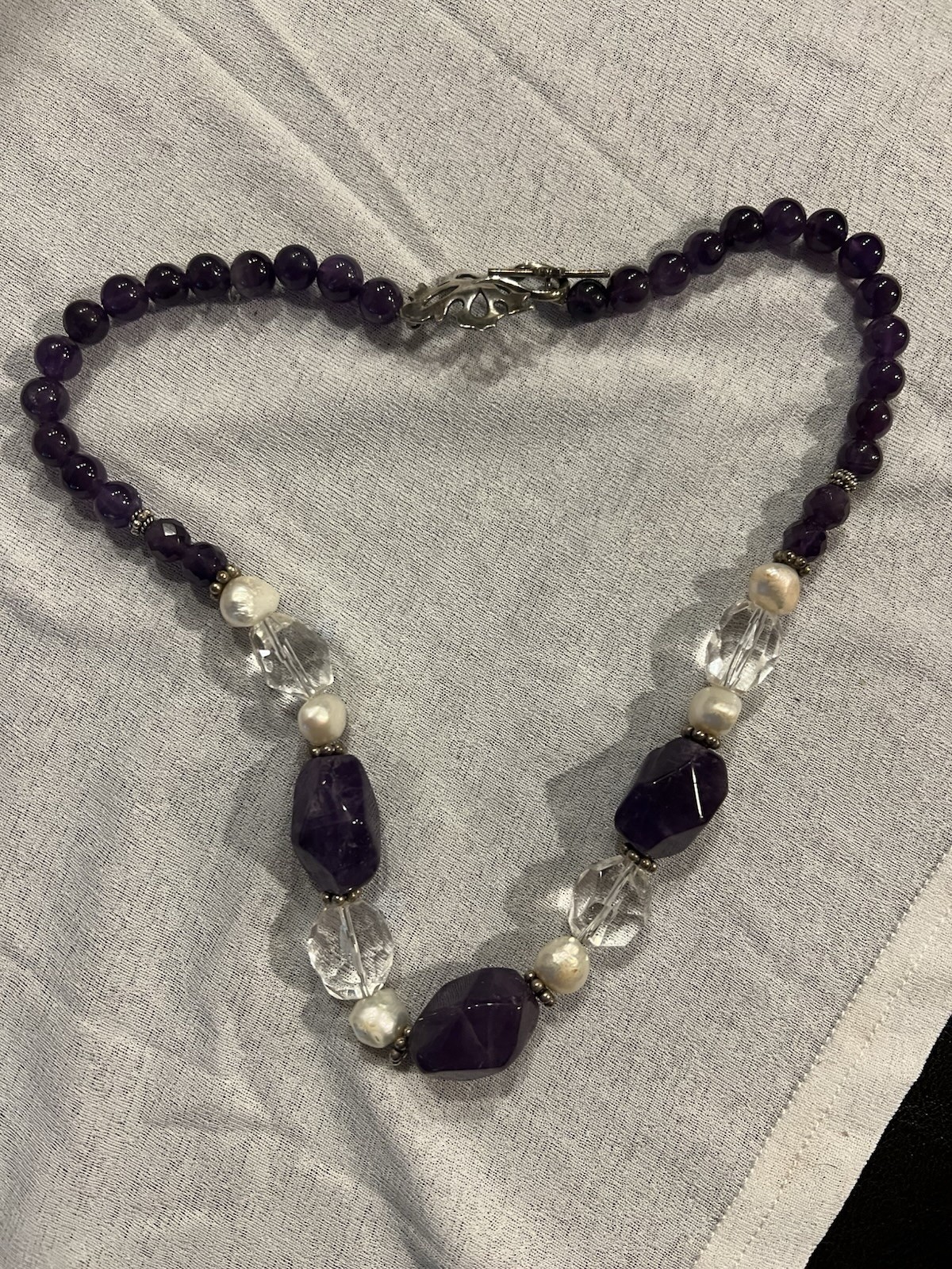 Amethyst and Pearl 20” Necklace