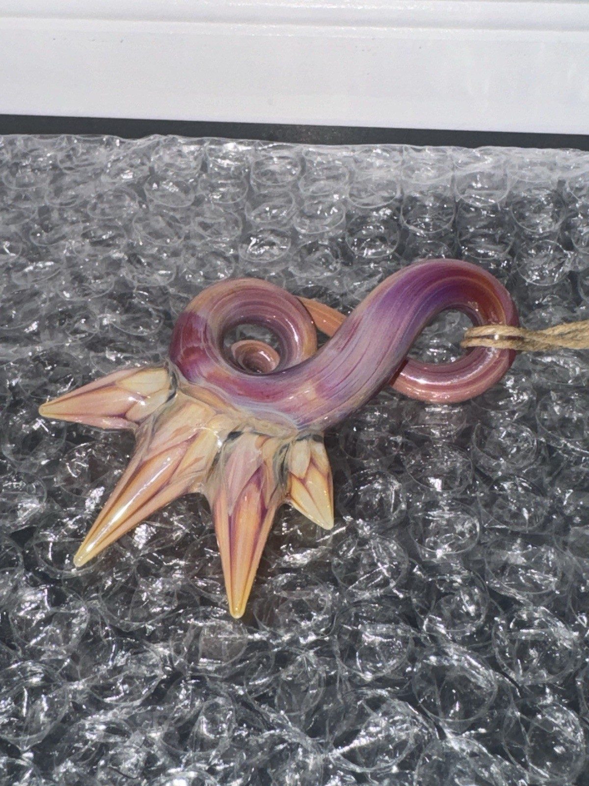 Lotus Spike Custom Glass Pendant Necklace Limited Edition 2014