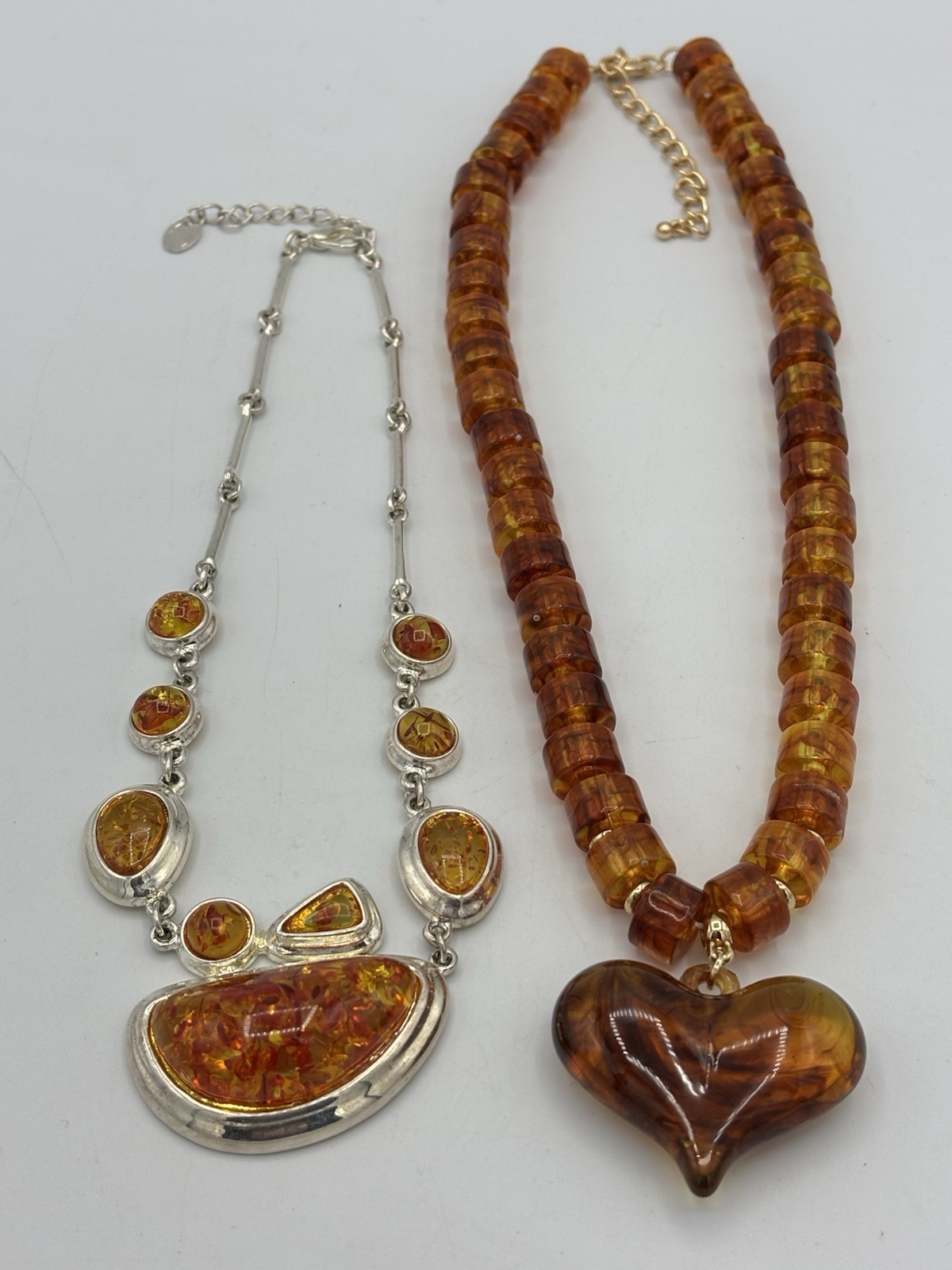 Lot Of 2 Baltic Amber Necklaces Both Glow Luminous Under UV Light Natural