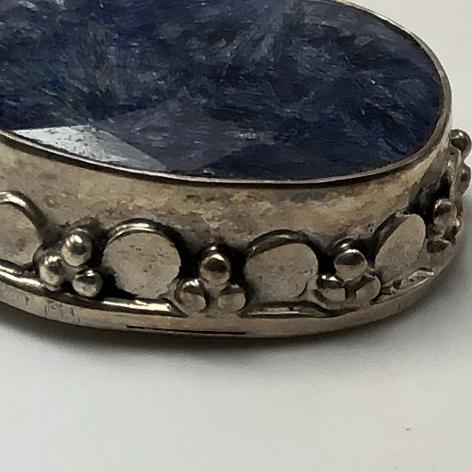Blue Kyanite Stone Pendant In A Hand Crafted Sterling Silver Setting