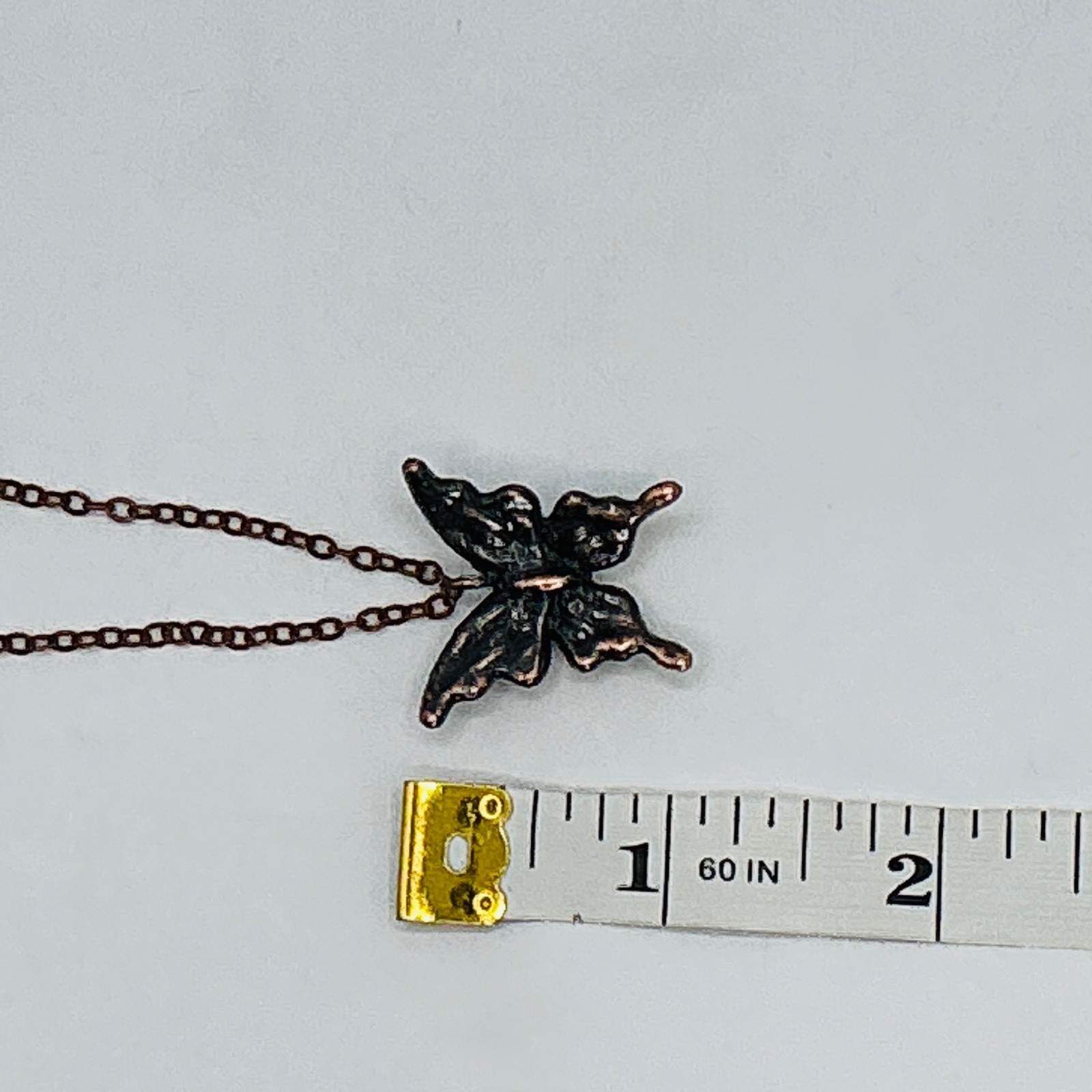 Butterfly Necklace Pendant Handmade Copper Jewelry USA Boho 18” Grateful Times A