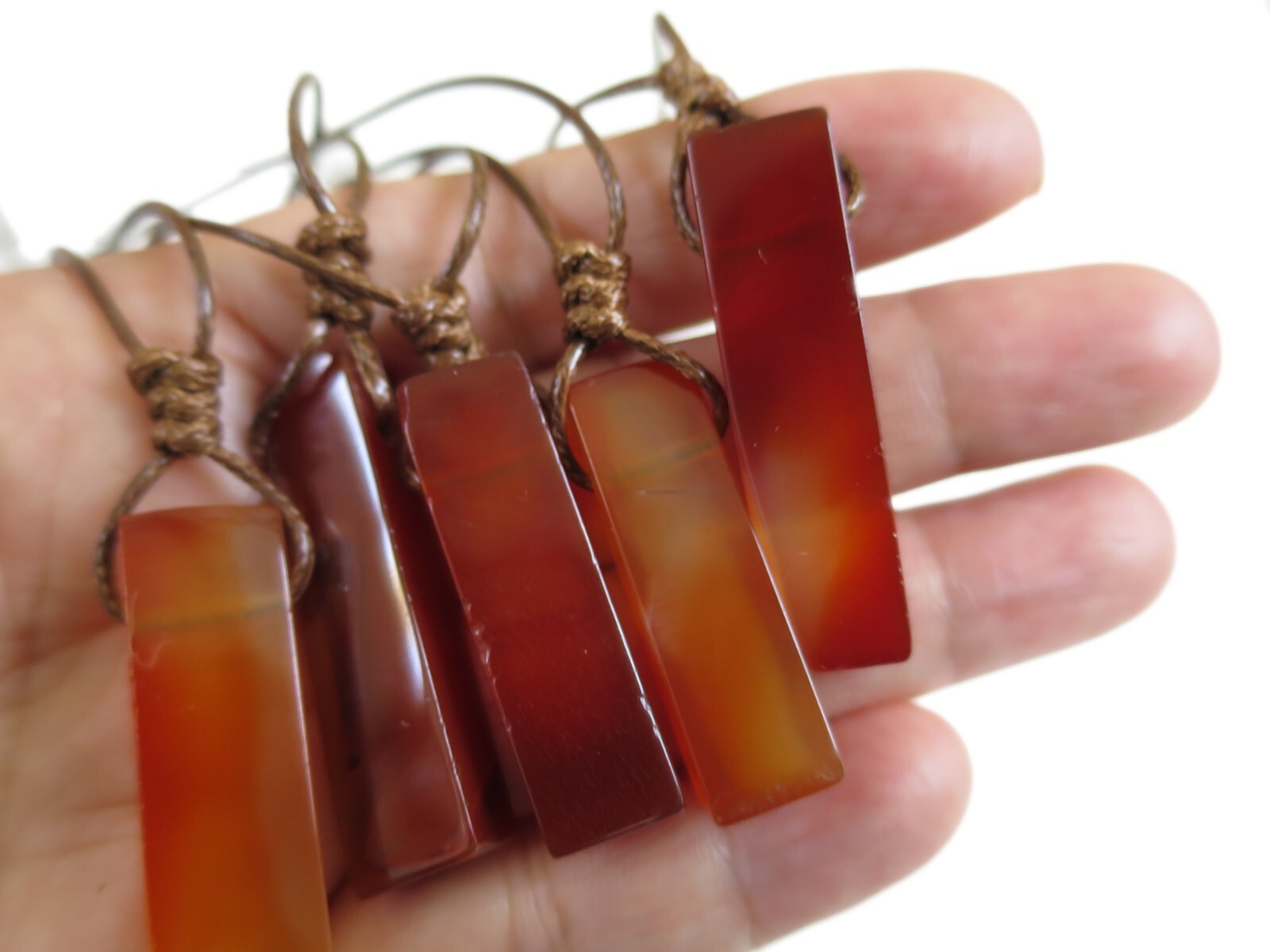 Men’s Crystal Necklace, Natural Carnelian Slab Stone Necklace, gemstone