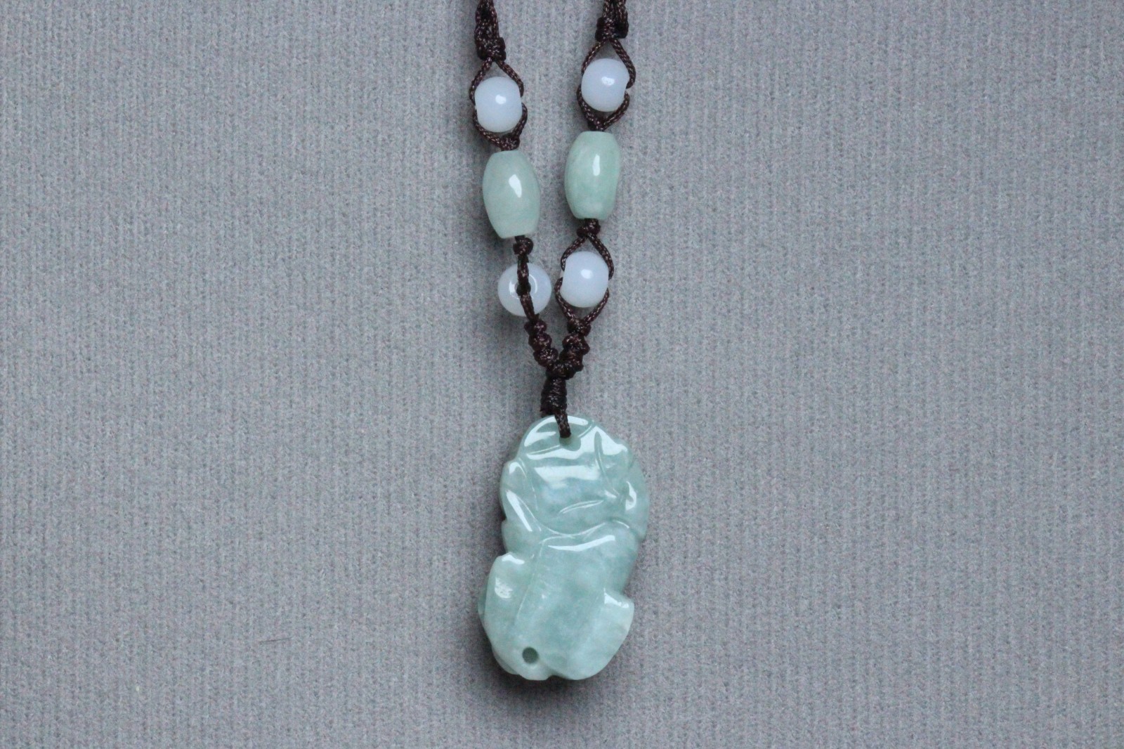 Cert’d Natural Green A Jadeite jade Hand-Carved Brave Troops Pixiu Pendant