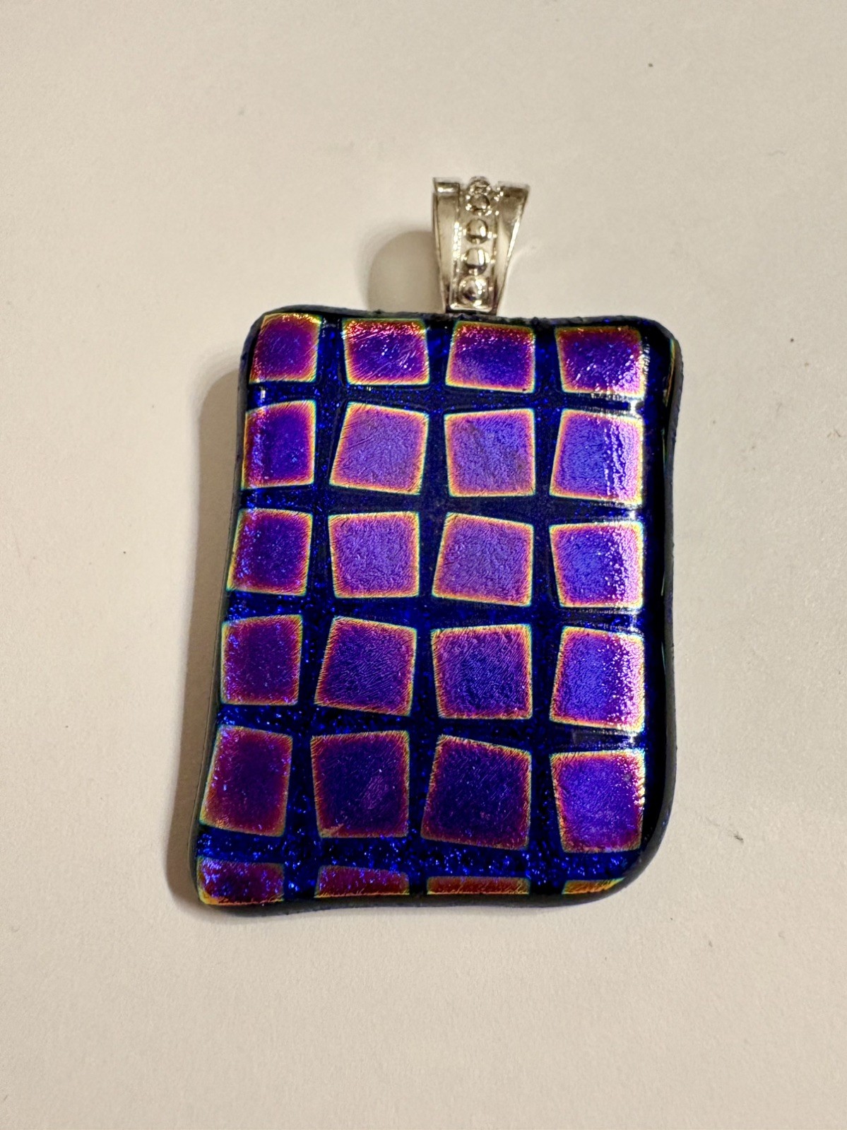 Handmade Dichroic Iridescent Art Glass Pendant