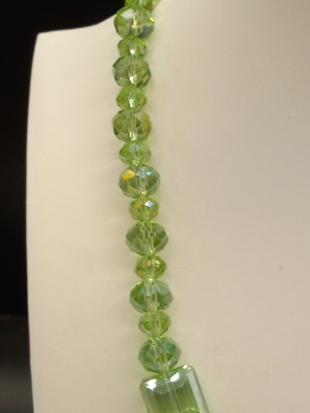 SHADES OF Green Square Round Hexagon Stones Vintage ARTISAN Design Necklace