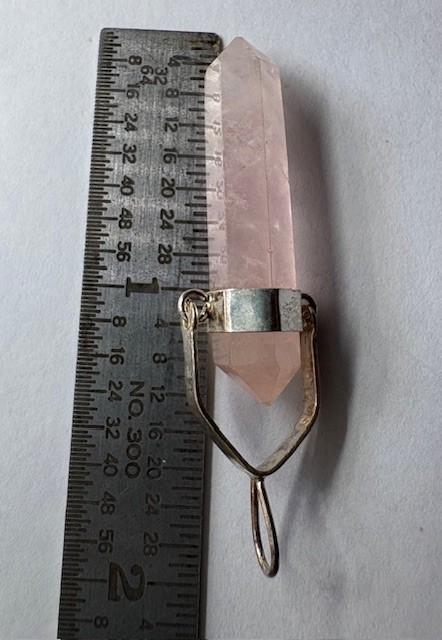 Rose Quartz Crystal 925 Pendant magic healing energy By JKL 259