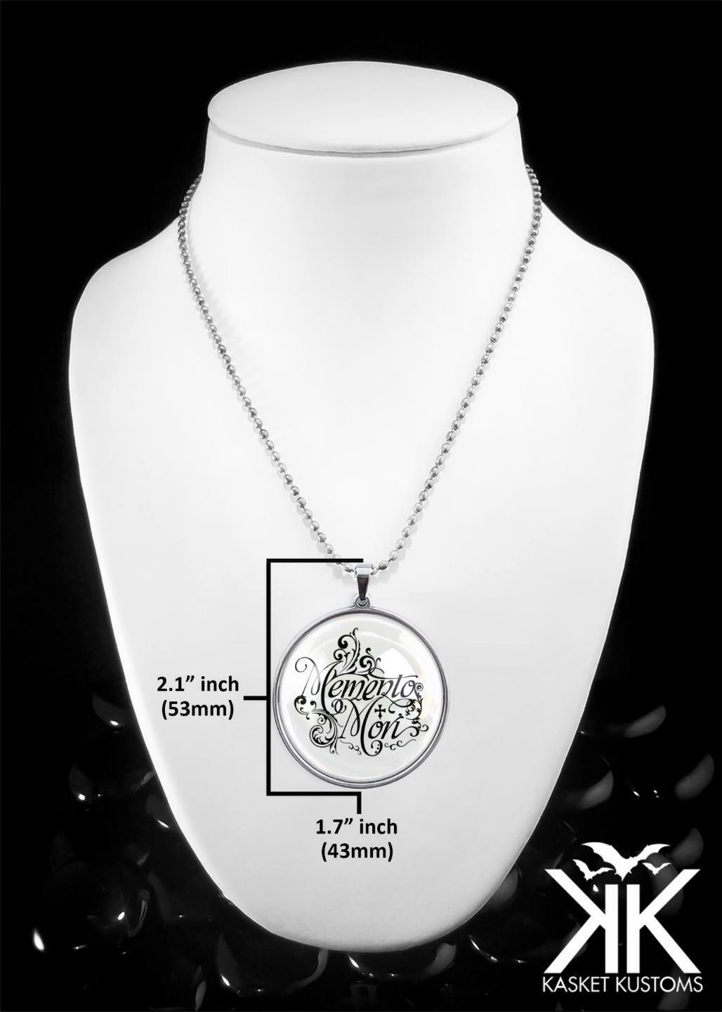 Large Memento Mori Pendant – Victorian Script Handmade Silver Necklace – 133