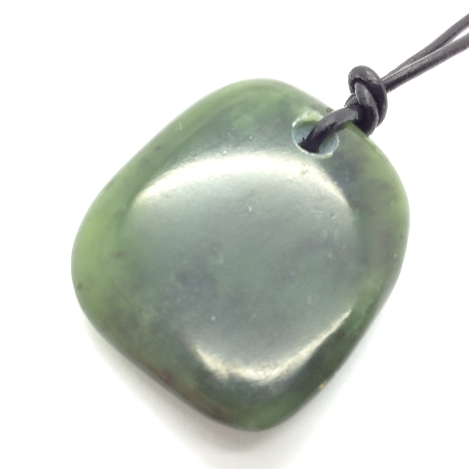 Siberian Jade Pebble Pendant Green Nephrite Jade Stone Necklace Siberia #49