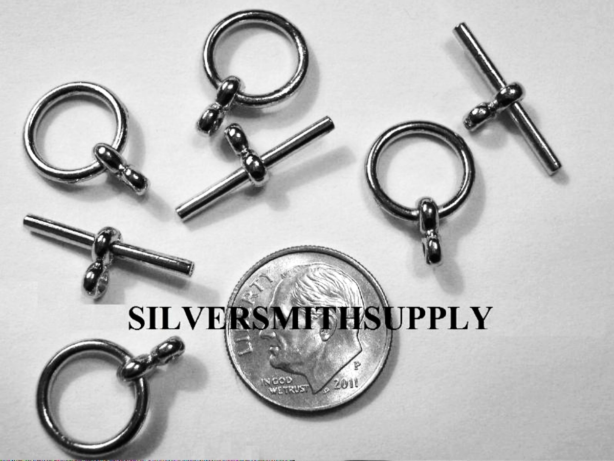 Round toggle jewelry clasps 17mmx13mm silver tone zinc beading findings pfg014