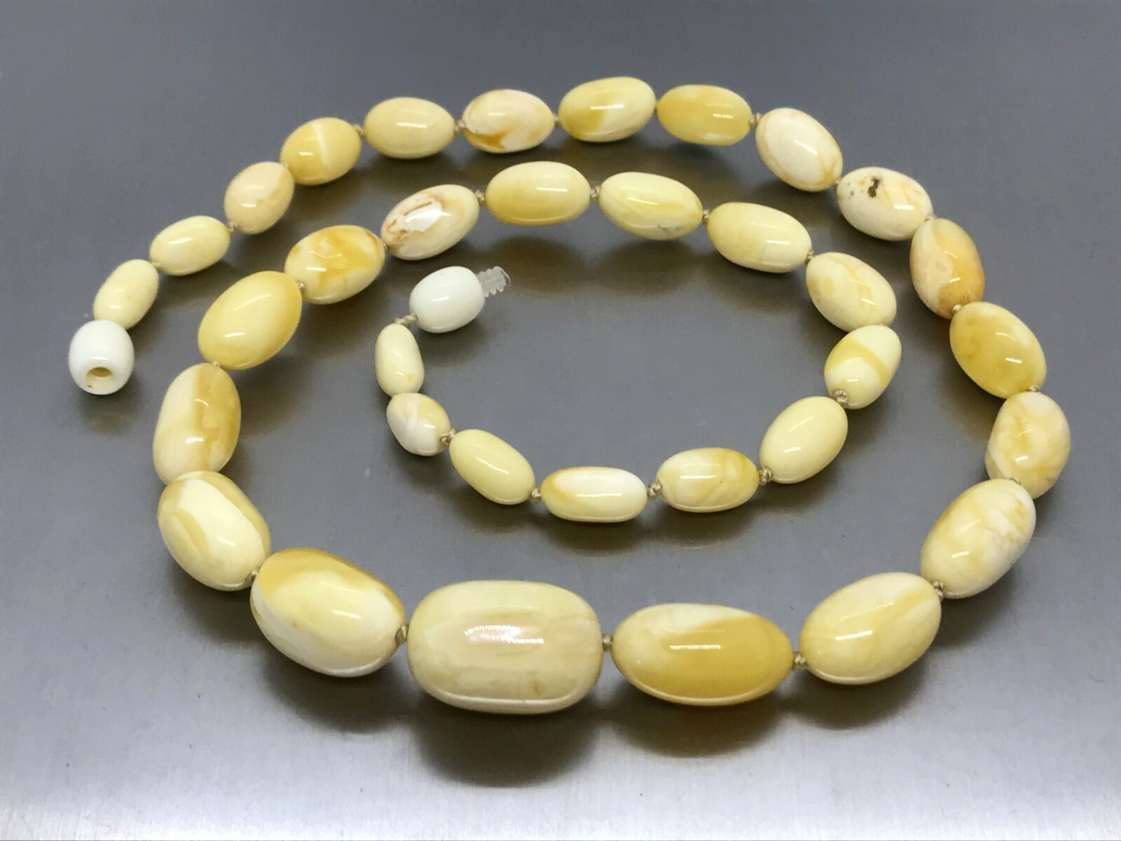 AMBER NECKLACE Gift LUXURY ROYAL BALTIC Amber White Yellow Milky 17,3g 15403