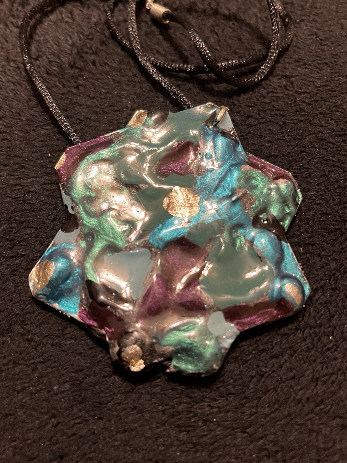 Multicolor Abstract Work of Art Unique One of a Kind HandmadePendant Necklace