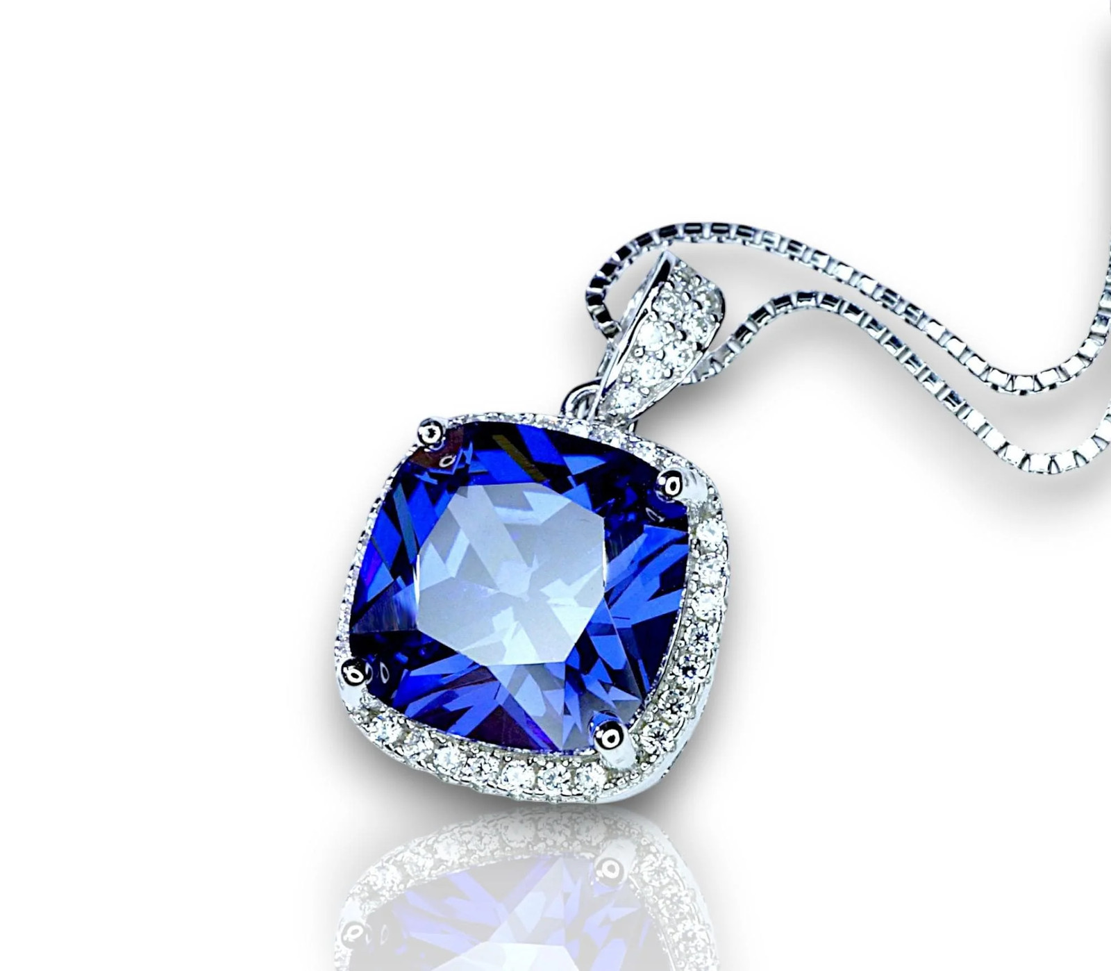 Large Tanzanite Necklace – 18KGP @ Sterling Silver – December Birthstone