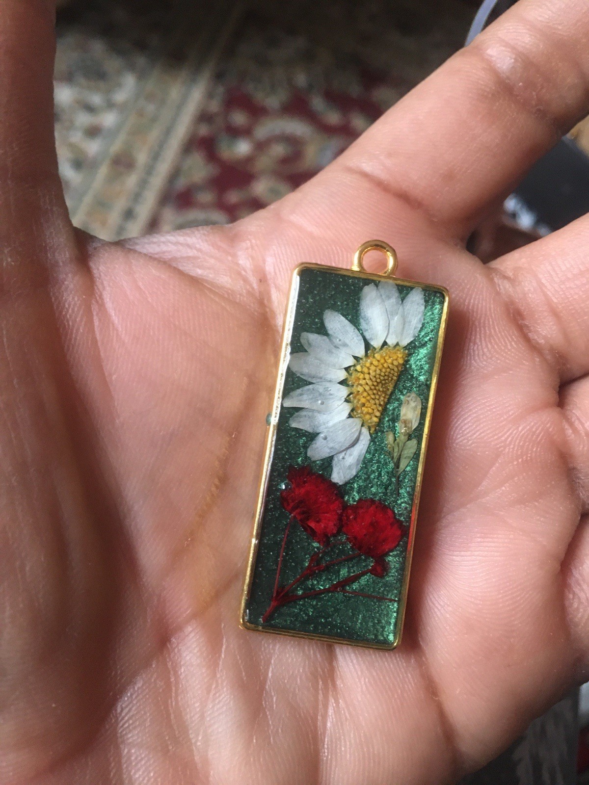 New Handmade Resin + Dry Flower Pendant