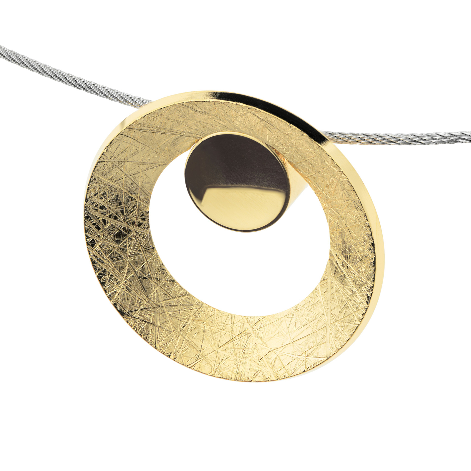 Serious Design Pendant AN973 Gold Plated Evia 17 mm Stainless Steel Scratched
