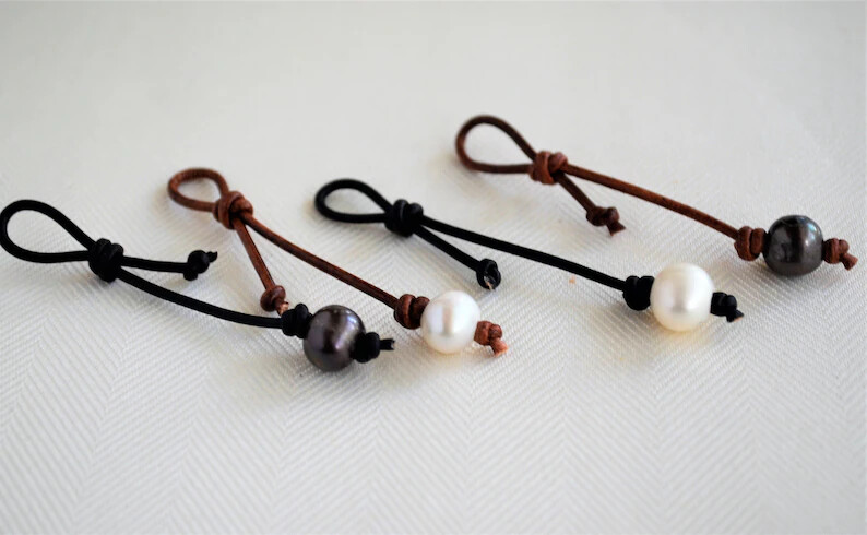 Pearl Leather Extension Choker Extension Necklace Extension Bracelet Extension